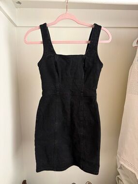 BDG Black Square-Neck Denim Mini Dress